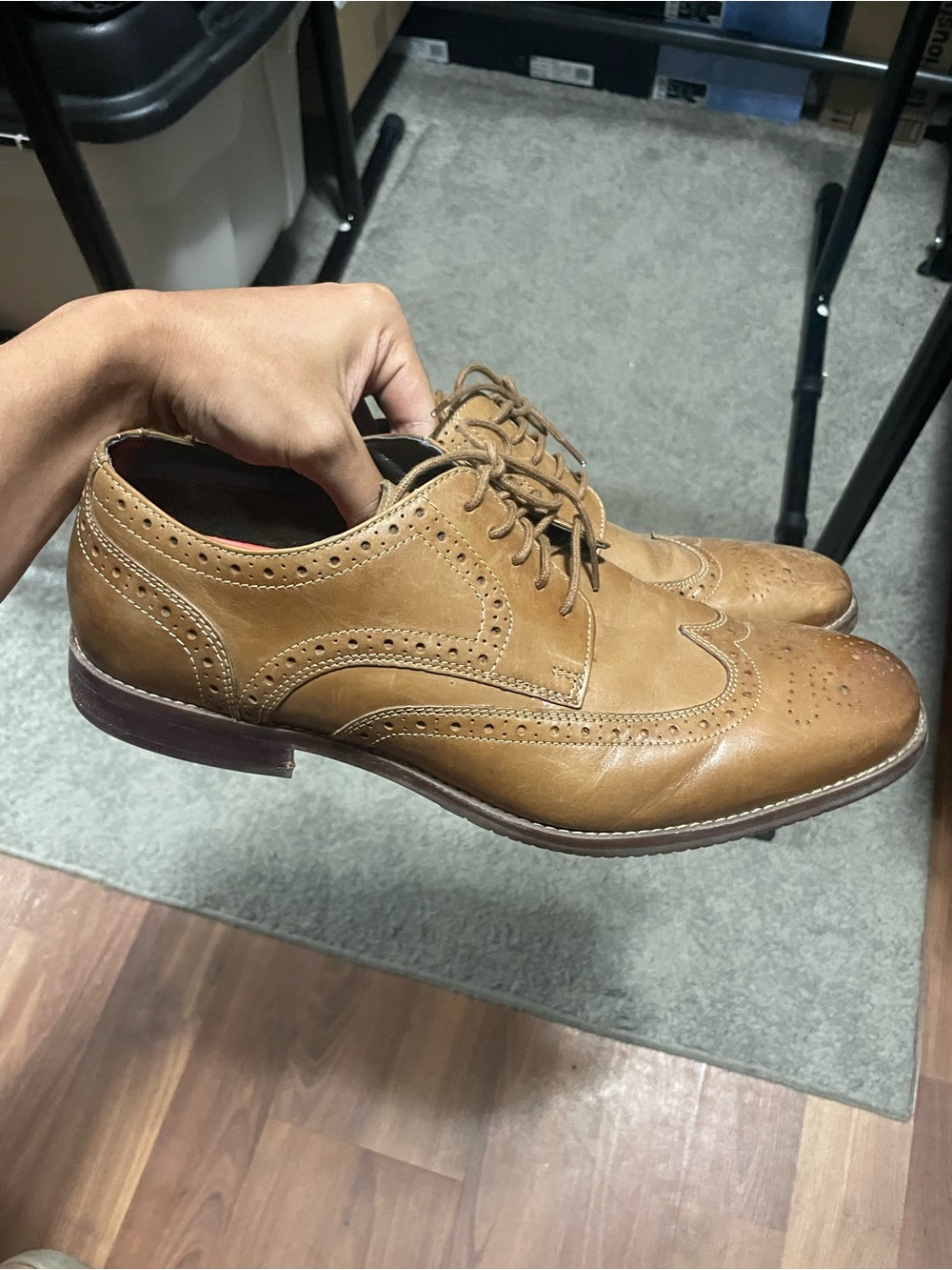 Rockport Mens Style Purpose Wingtip Oxford Dress Shoes Size 12